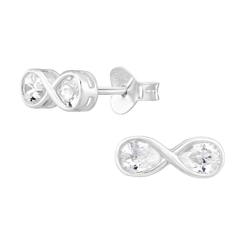 Sterling Silver Infinity Crystal Earrings